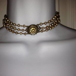 Pearl and Topaz Choker Necklace